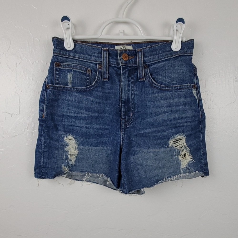 J.Crew Jeans blue shorts cotton distressed size 23